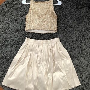 Two Piece Gold Dress